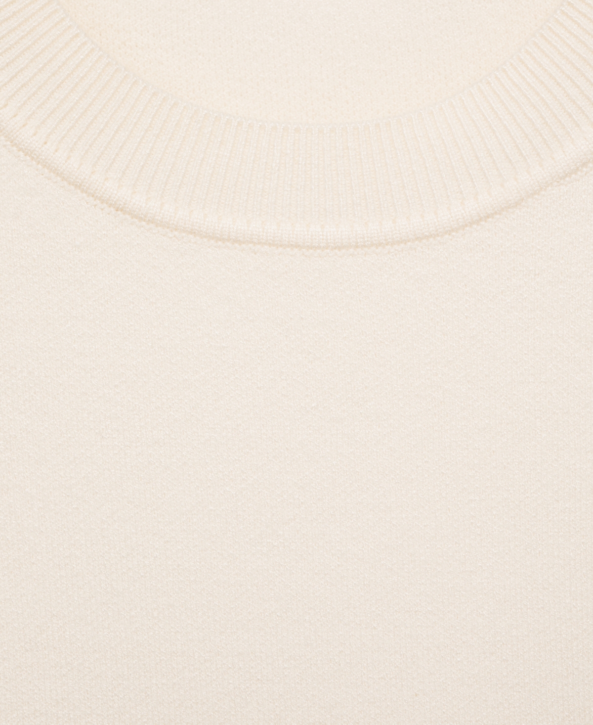 Mango Rama Short Sleeve Crewneck Sweater In White