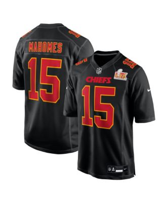 Nike - Men's Patrick Mahomes Black Kansas City Chiefs Super Bowl LIX Patch Fashion Game Jersey