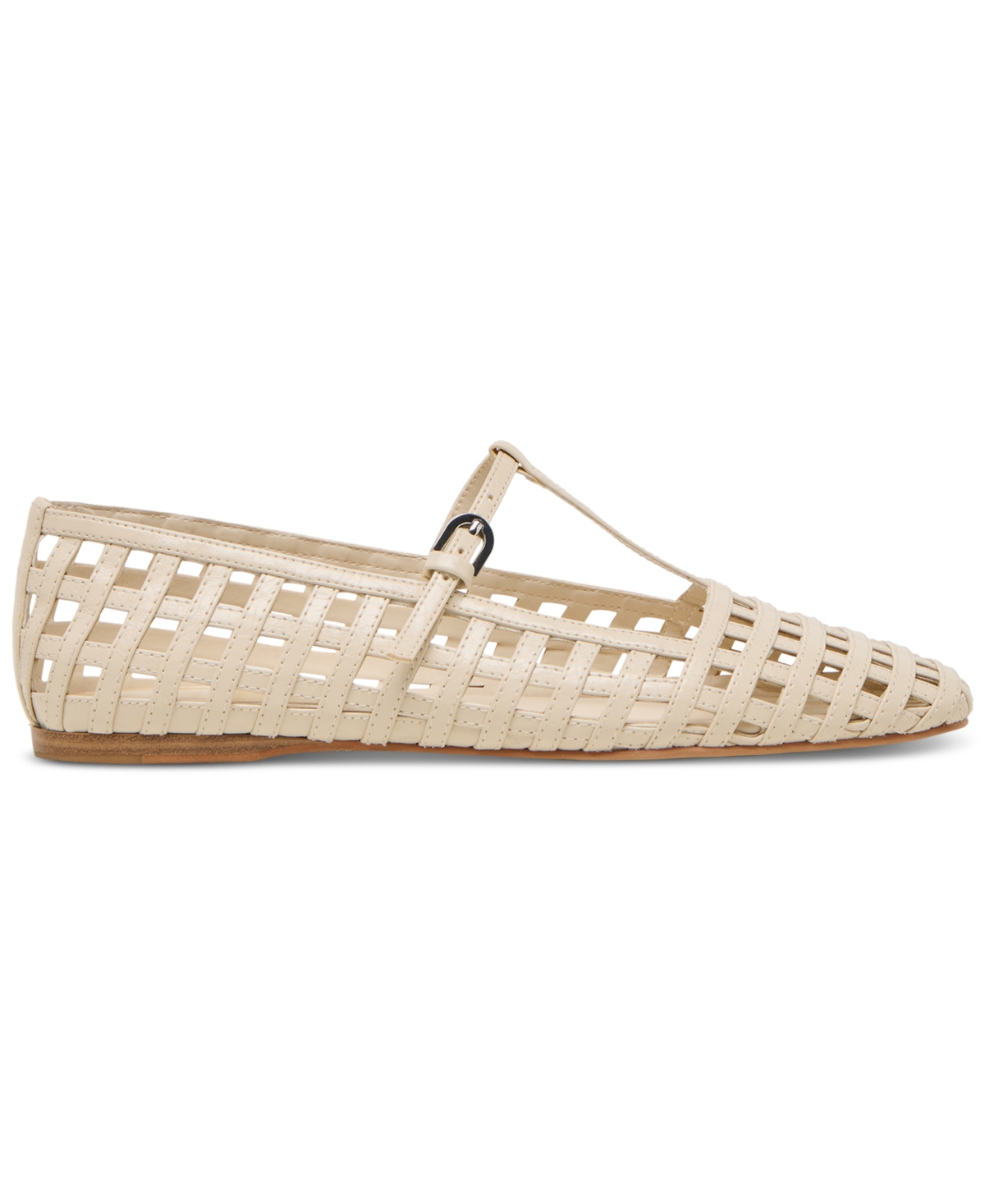 Dolce Vita Rains T-strap Flat In Ivory Leather
