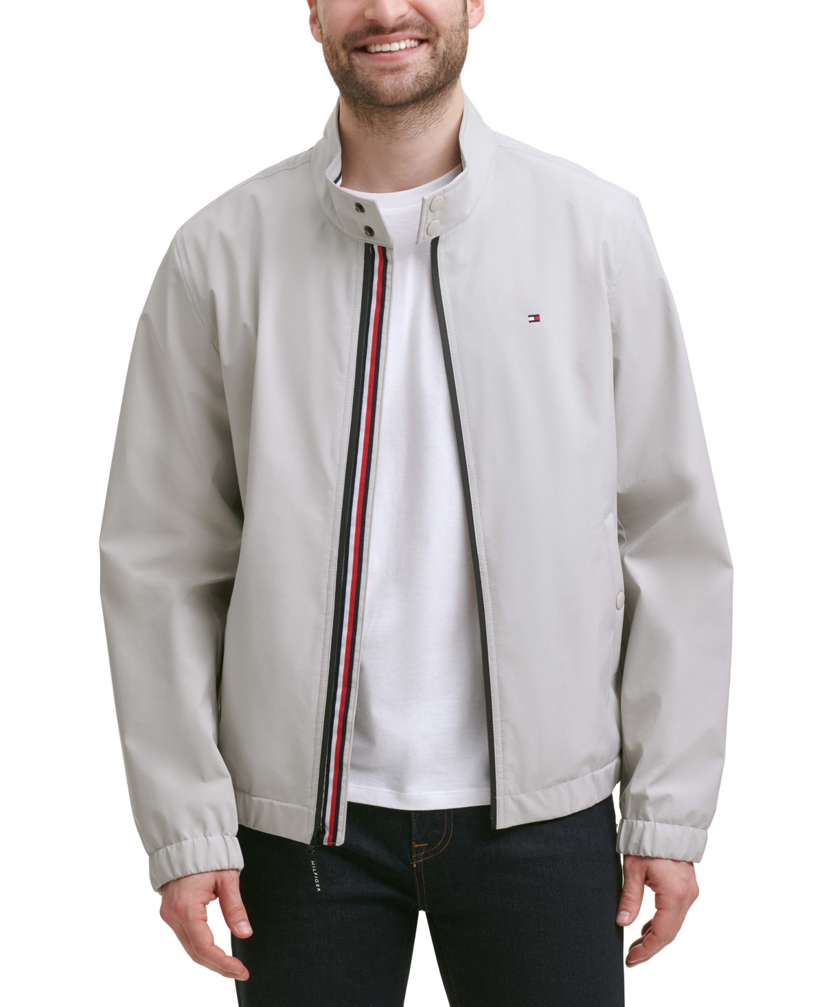 Tommy Hilfiger Men's Stand-collar Jacket In White
