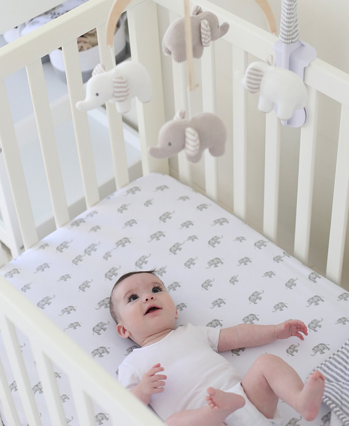 Living Textiles Baby Boys and Girls Elephant Heritage Collection Crib Sheet