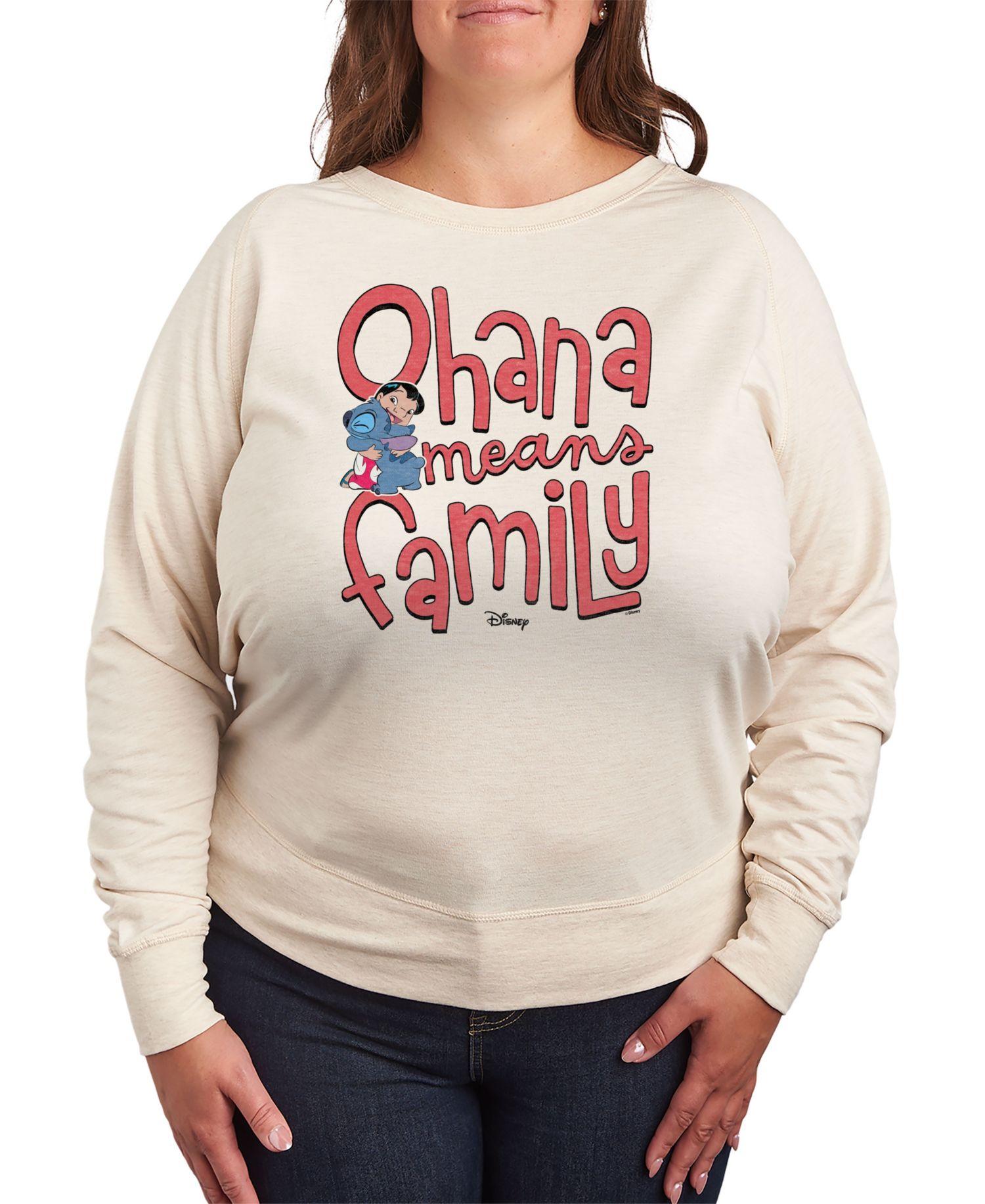 Plus Size Lilo and Stitch Ohana Means Family Pullover T-Shirts