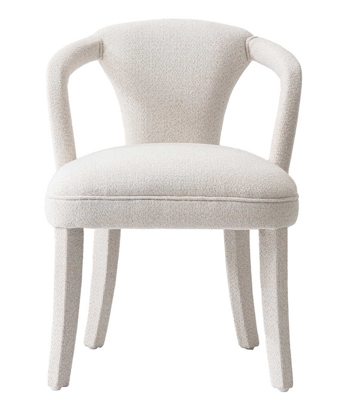 Manhattan Comfort Modern Palmer Tweed Dining Armchair In Ivory