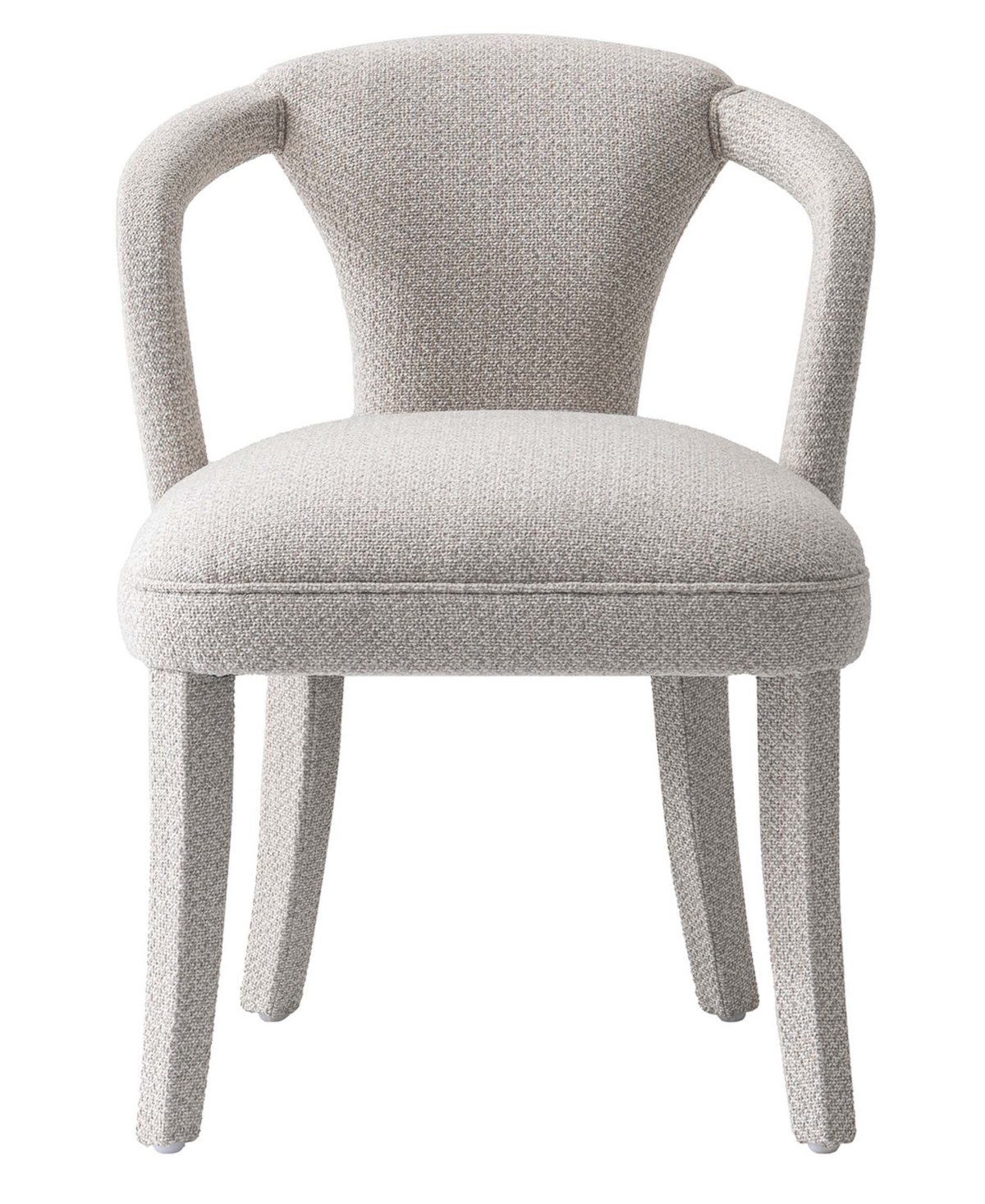 Manhattan Comfort Modern Palmer Tweed Dining Armchair In Silver