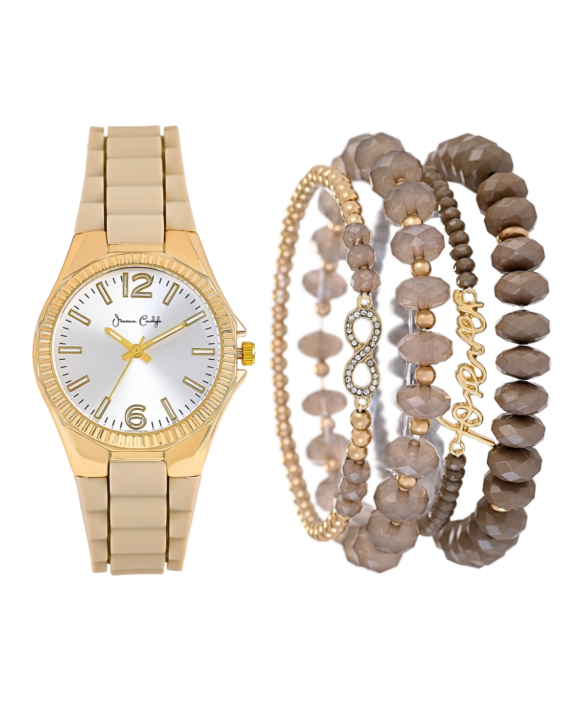 Women's Matte Beige Silicone Strap Analog Watch, 35mm - Matte Beige
