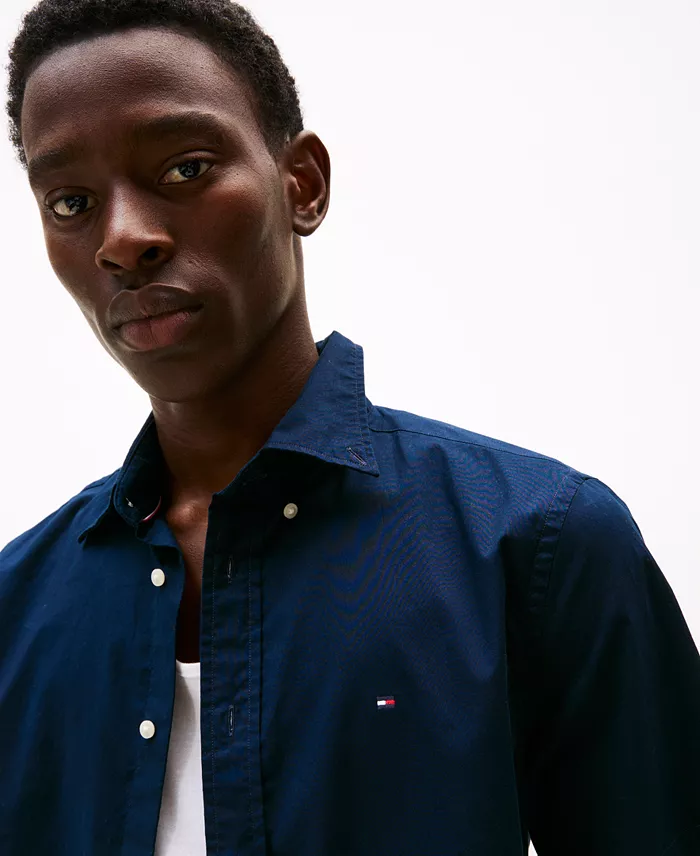 Men's Short Sleeve Flex Poplin Regular Fit Shirt - thumbnail 7