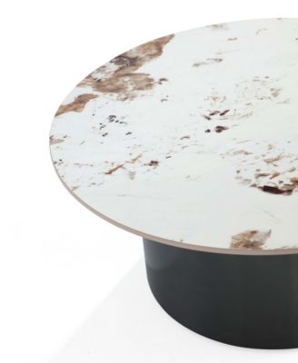 Alondra 31.49" Modern Round Sintered Stone Top Coffee Table