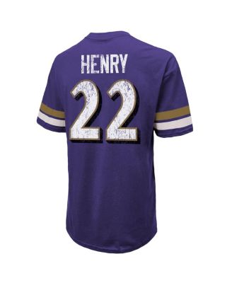 Men's Derrick Henry Purple Baltimore Ravens Name Number Oversized T-Shirt