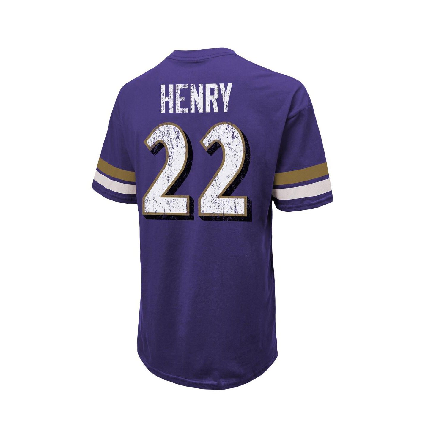 Мужская футболка Majestic Derrick Henry Purple Baltimore Ravens Name & Number Oversized — фото 2