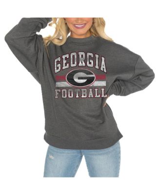 Gameday Couture - Women's Charcoal Georgia Bulldogs Good Vibes Premium Fleece Drop Shoulder Pullover Sweatshirt