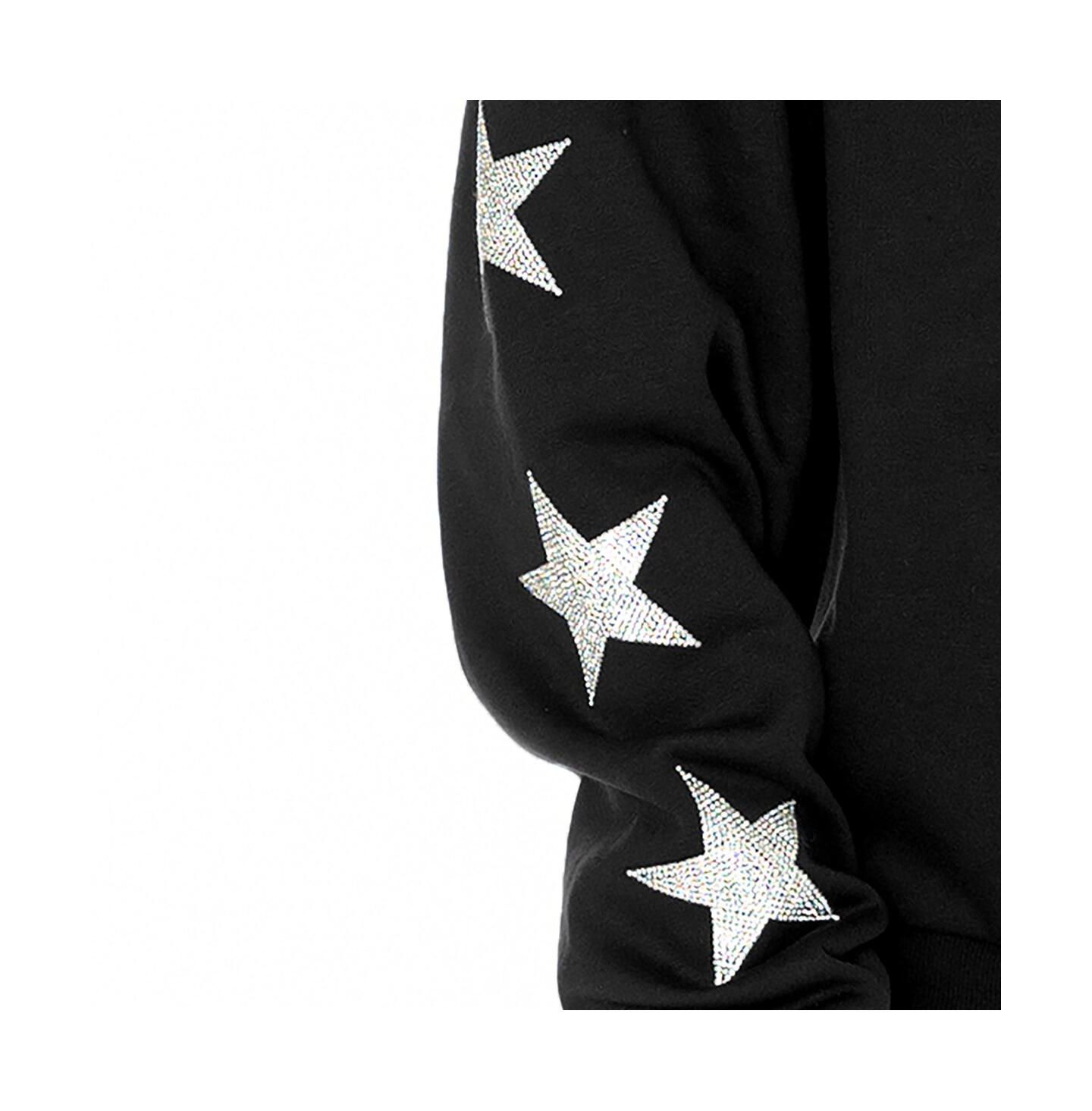 Женский свитер Gameday Couture Black Buffalo Bills Rhinestone Star Sleeve Settle the Score Tri-Blend Pullover — фото 2