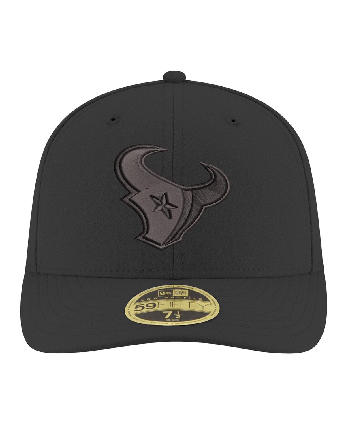 New Era Men's Black Houston Texans 59fifty Ii Low Profile Fitted Hat In Black