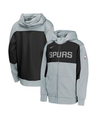 Nike - Big Boys and Girls  Silver/Black San Antonio Spurs Authentic On-Court Showtime Performance Full-Zip Hoodie