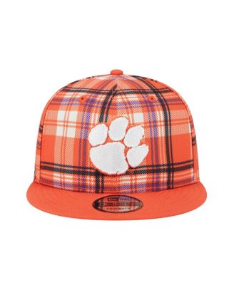 Men's Orange Clemson Tigers Plaid 9FIFTY Snapback Hat