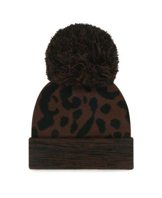 Women's Brown Houston Astros Rosette Cuffed Knit Hat with Pom