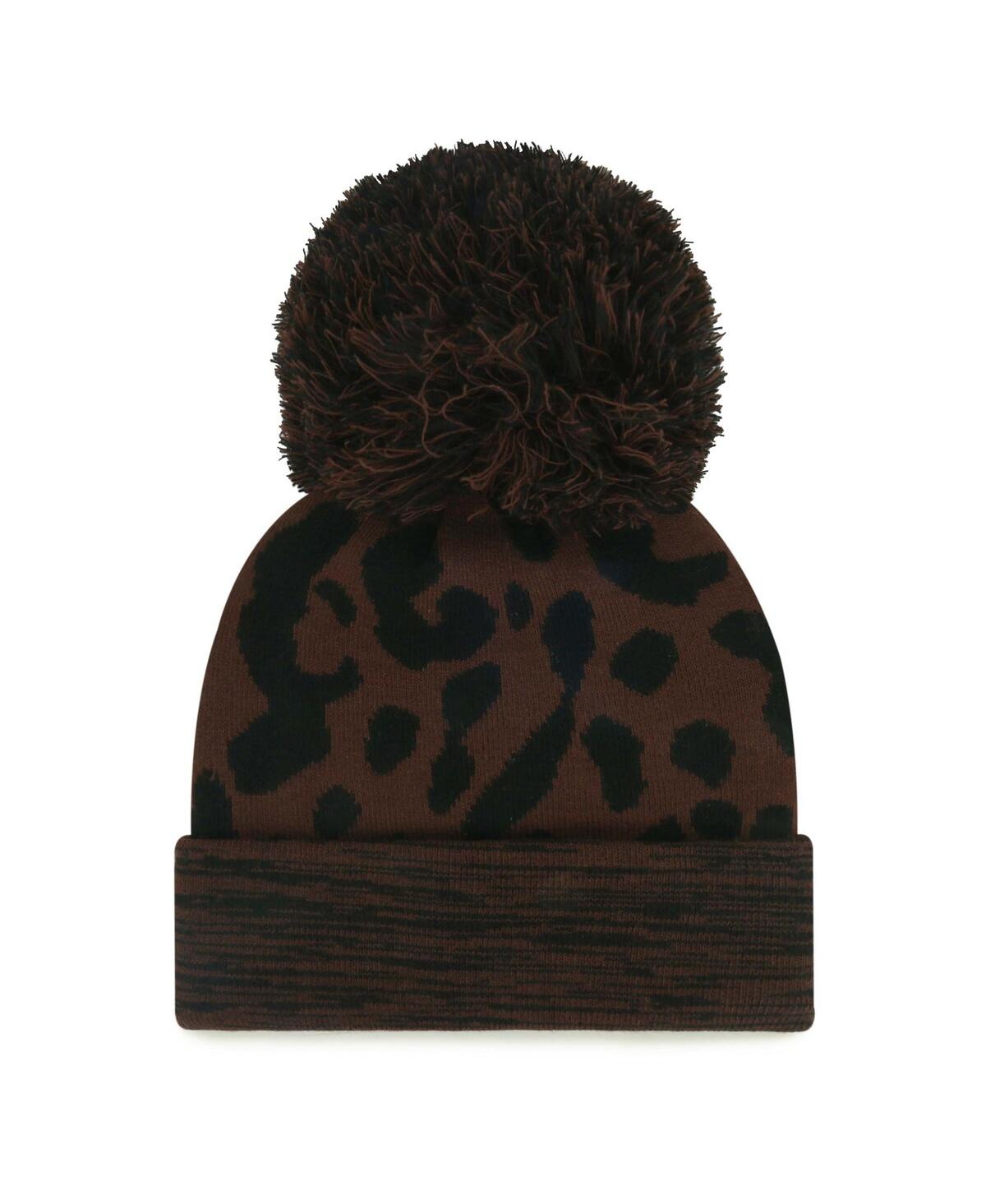 47 Brand Women's Brown Houston Astros Rosette Cuffed Knit Hat With Pom In Brown