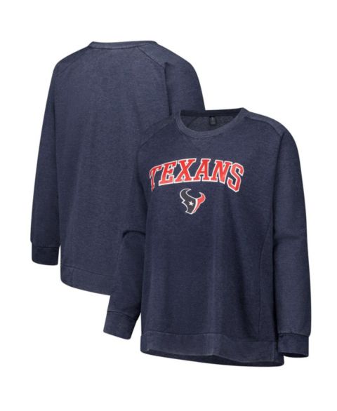 Женская толстовка Profile Navy Houston Texans Acid Wash Raglan Pullover
