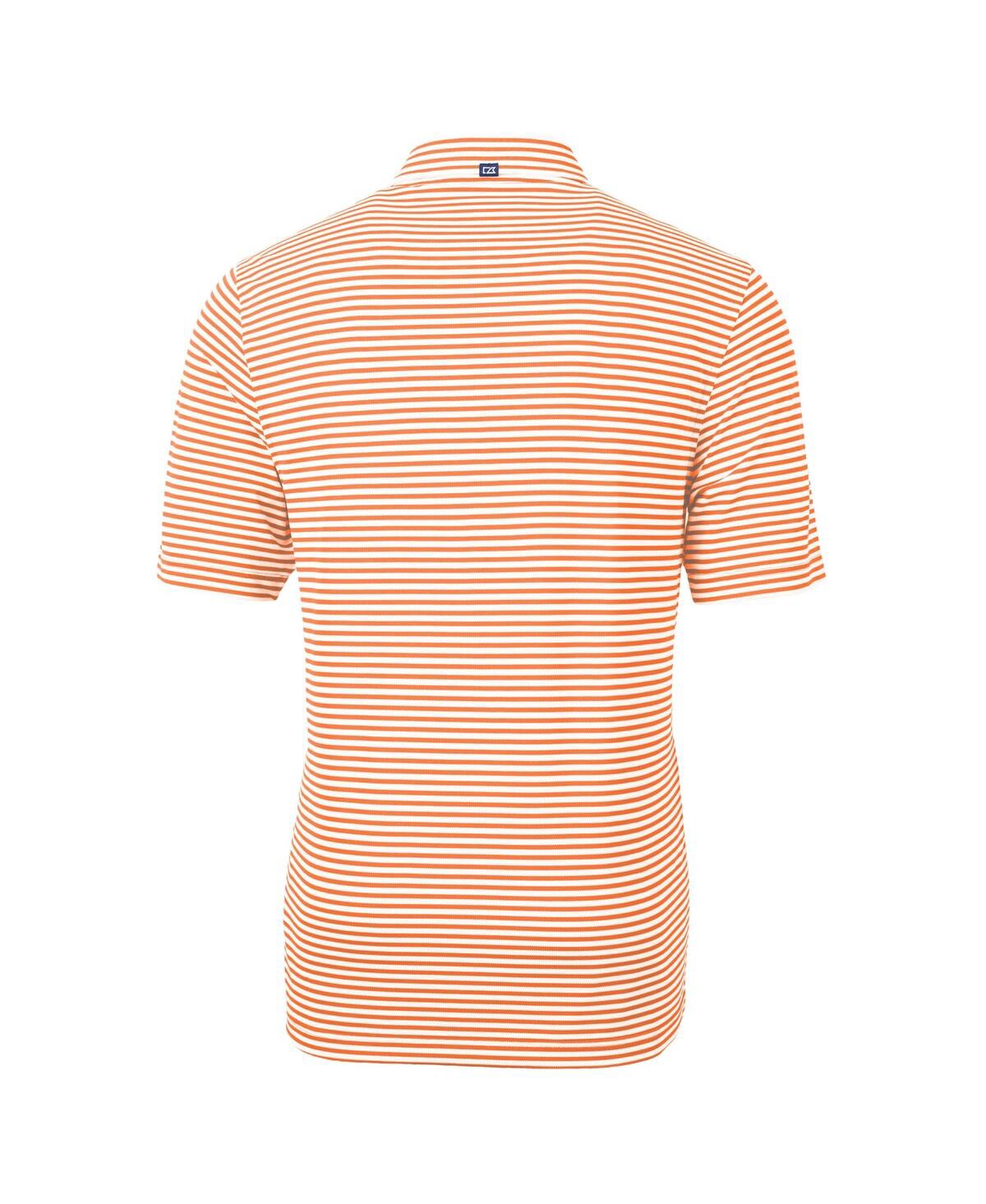 Cutter & Buck Men's Orange Tampa Bay Buccaneers Virtue Eco Pique Stripe Polo In Orange