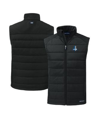 Cutter & Buck - Men's Cutter Buck Black Detroit Lions Throwback Evoke Hybrid Eco Softshell Full-Zip Vest