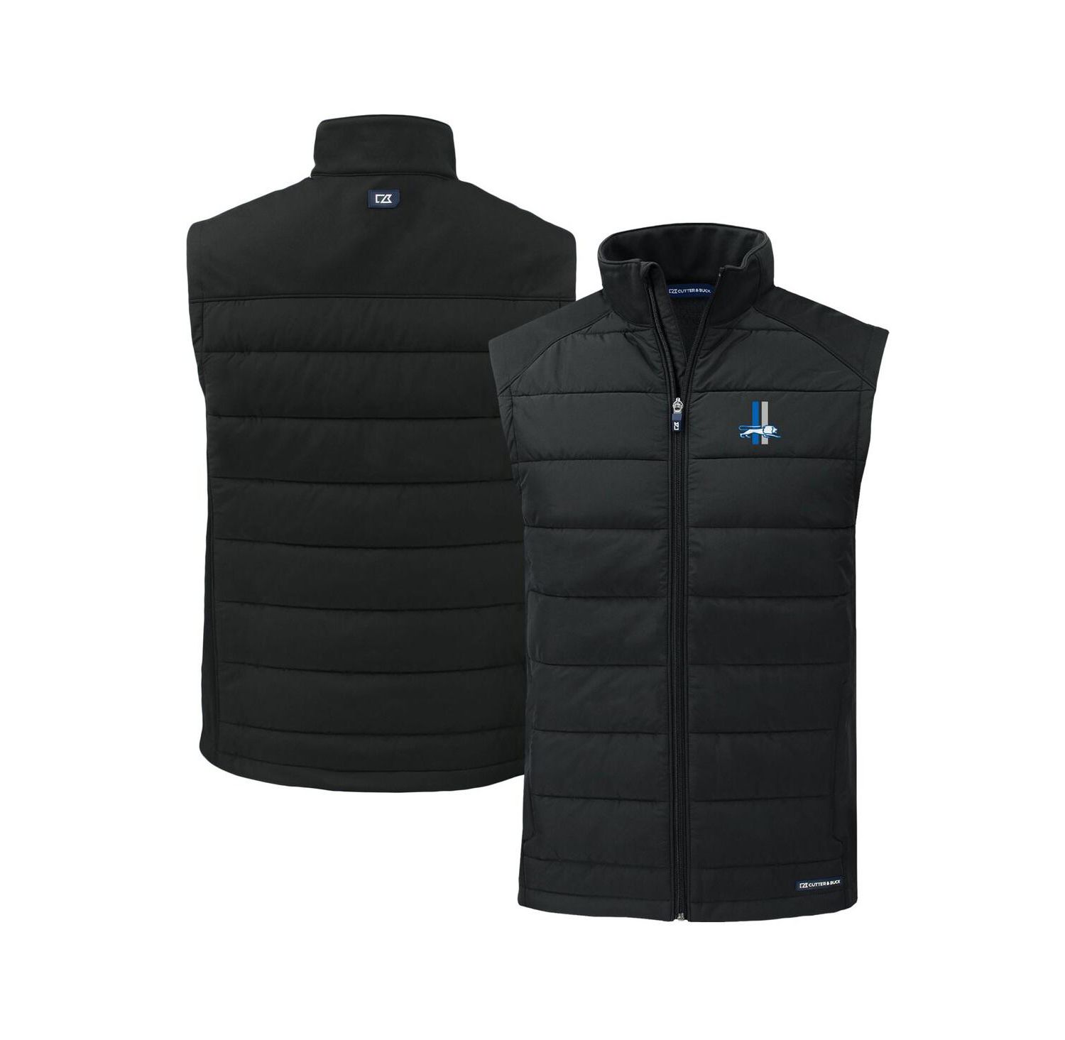 Men's Black Detroit Lions Throwback Evoke Hybrid Eco Softshell Full-Zip Vest