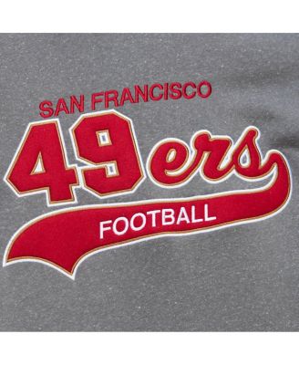 Men's Heather Gray San Francisco 49ers Vintage Logo Snow Washed Fleece Pullover Hoodie