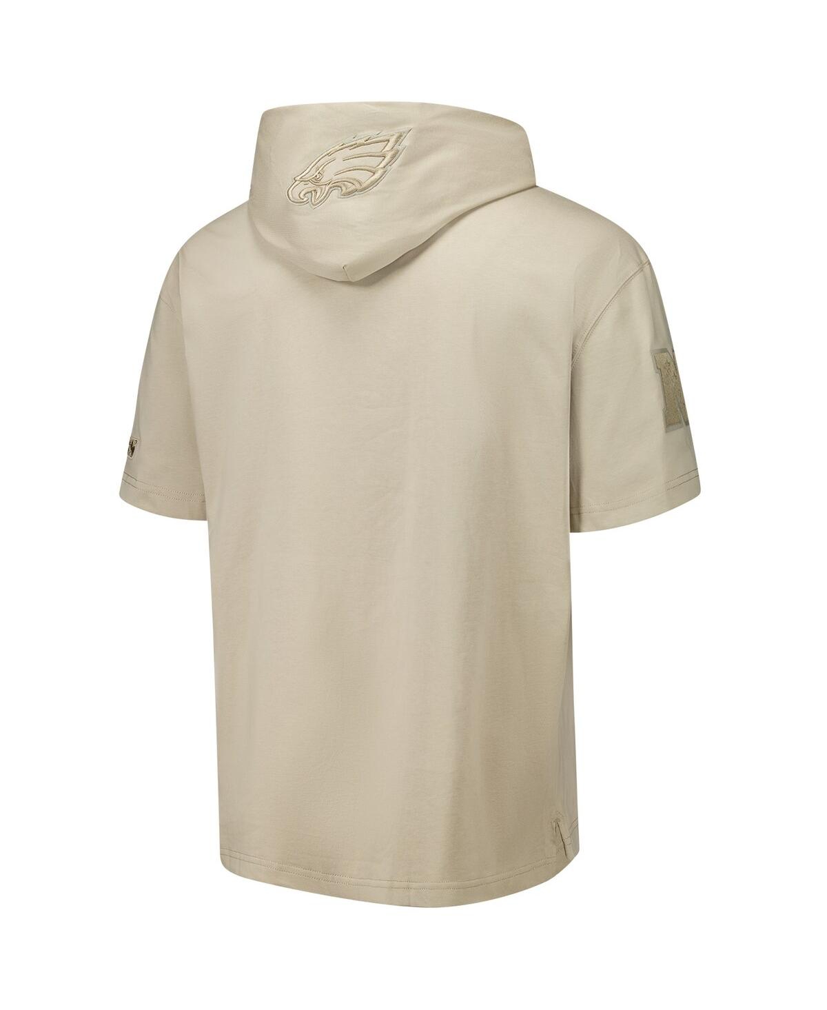 Pro Standard Men's Tan Philadelphia Eagles Neutrals Capsule Short Sleeve Pullover Hoodie In Tan