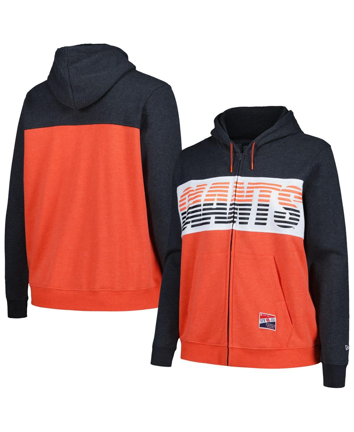 NEW ERA WOMEN'S BLACK SAN FRANCISCO GIANTS PLUS SIZE COLOR BLOCK FULL-ZIP HOODIE 