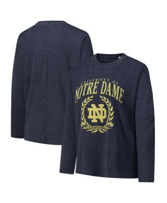 Pressbox - Women's  Navy Notre Dame Fighting Irish Chandler Olive Leaf Arch Long Sleeve T-Shirt