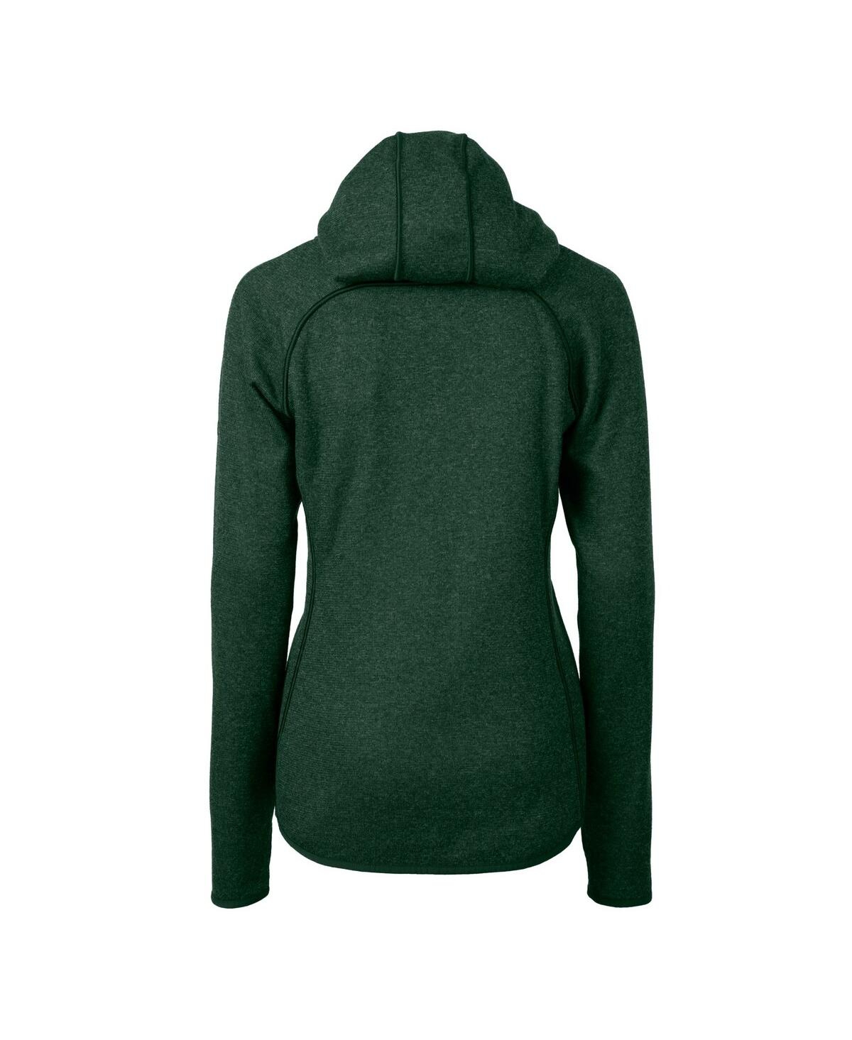 Cutter & Buck Women's Green Philadelphia Eagles Gridiron Classics Logo Mainsail Sweater Knit Full-zip Hoodie In Green