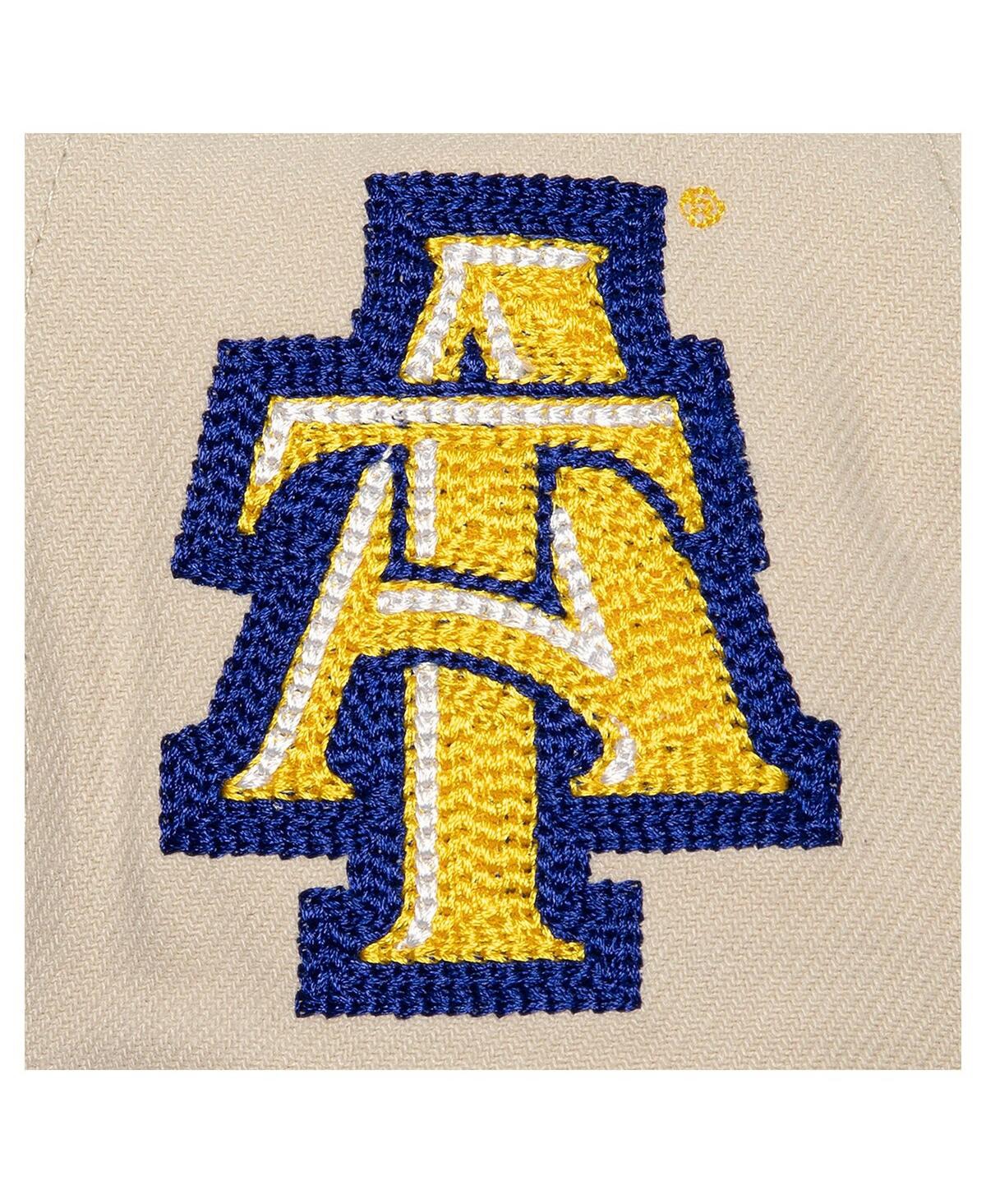 Mitchell & Ness Men's Cream North Carolina A&t Aggies Chainstitch Hook Logo Snapback Hat In Cream