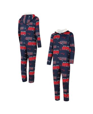 Concepts Sport - Men's  Navy New England Patriots Roadway All Over Microfleece Full-Zip Union Suit