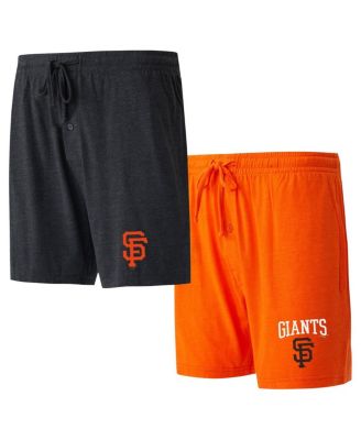 Concepts Sport - Men's Black/Orange San Francisco Giants Two Pack Meter Sleep Shorts