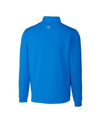 Men's Blue Detroit Lions Helmet Traverse Stretch Quarter-Zip Pullover Top