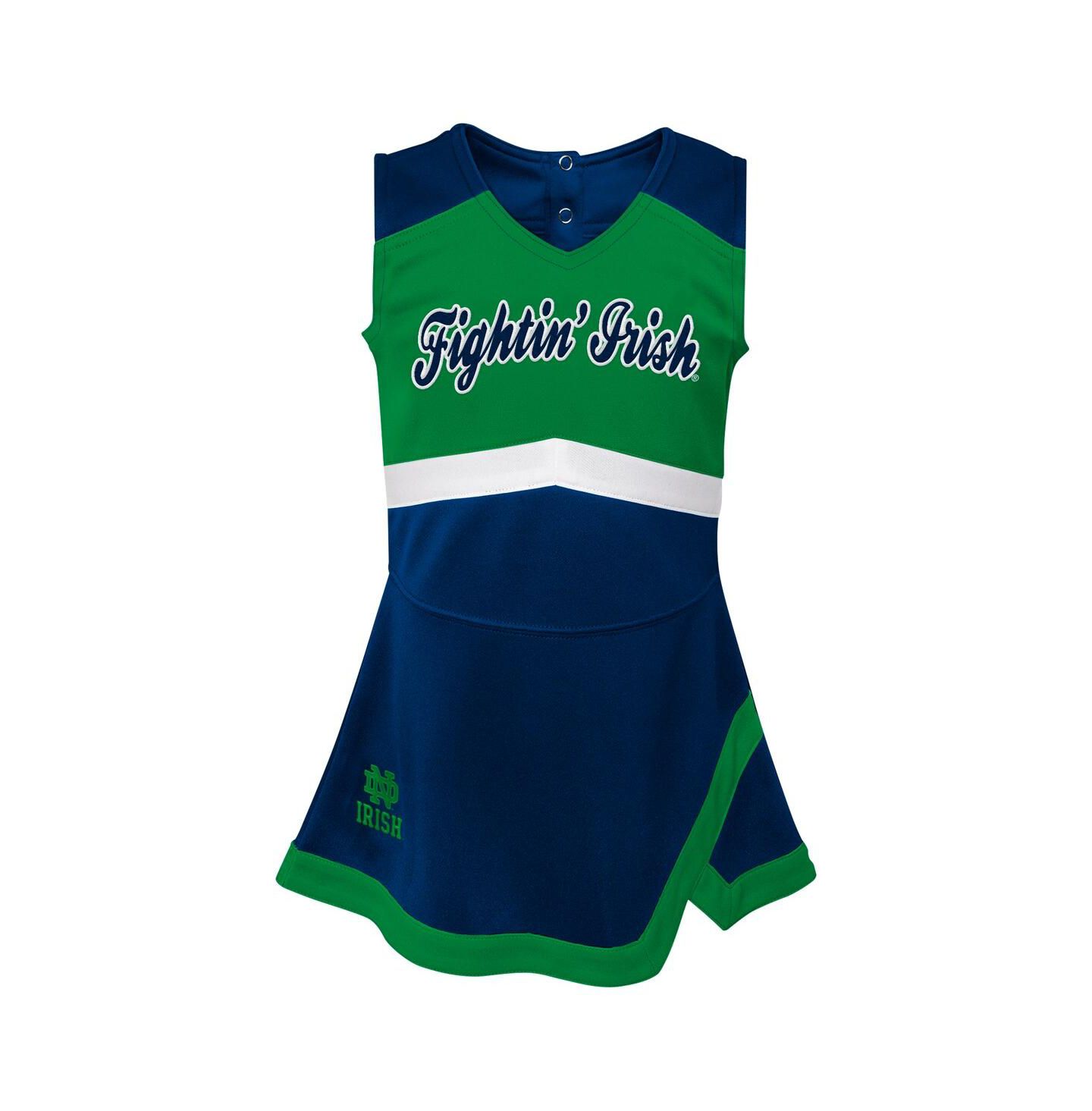 Платья Outerstuff Preschool Navy Notre Dame Fighting Irish Two-Piece Cheer Captain Jumper Dress Bloomers Set для девочек — фото 3