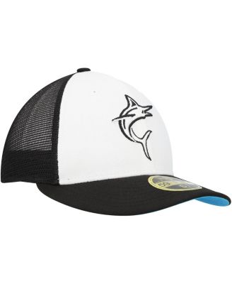 Men's Black/White Miami Marlins 2023 On-Field Batting Practice Low Profile 59FIFTY Fitted Hat
