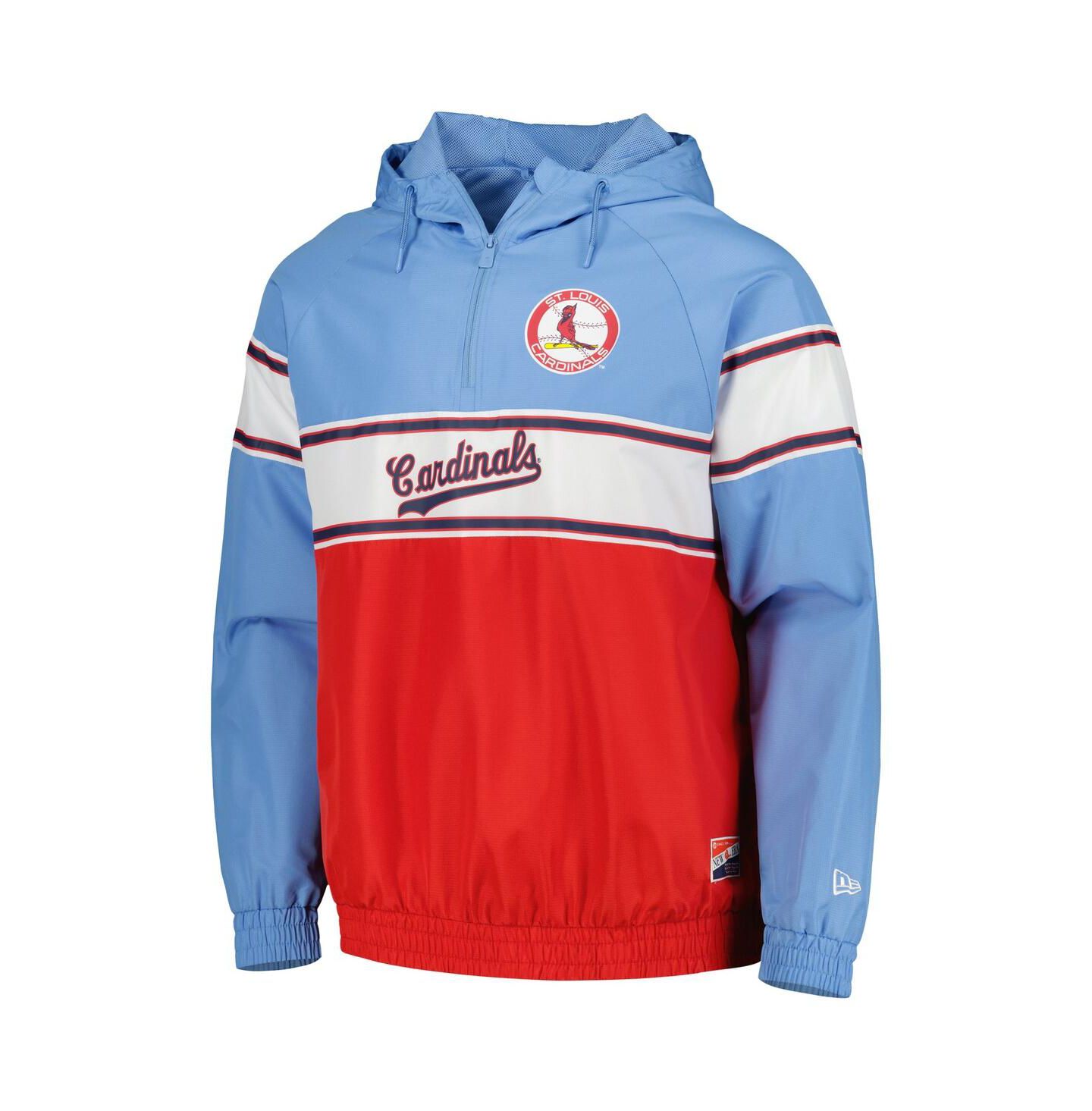 Мужское худи New Era Light Blue St. Louis Cardinals Ripstop Raglan Quarter-Zip — фото 2