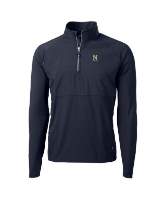Cutter & Buck - Men's Navy Navy Midshipmen Adapt Knit Hybrid Quarter-Zip Pullover Top
