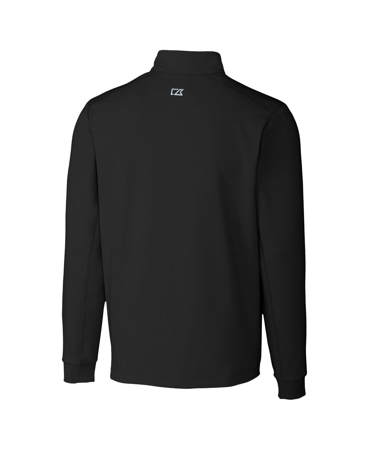 Cutter & Buck Men's Black Detroit Lions Traverse Stretch Quarter-zip Top In Black