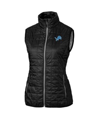 Cutter & Buck - Women's Black Detroit Lions Rainier PrimaLoft Full-Zip Vest