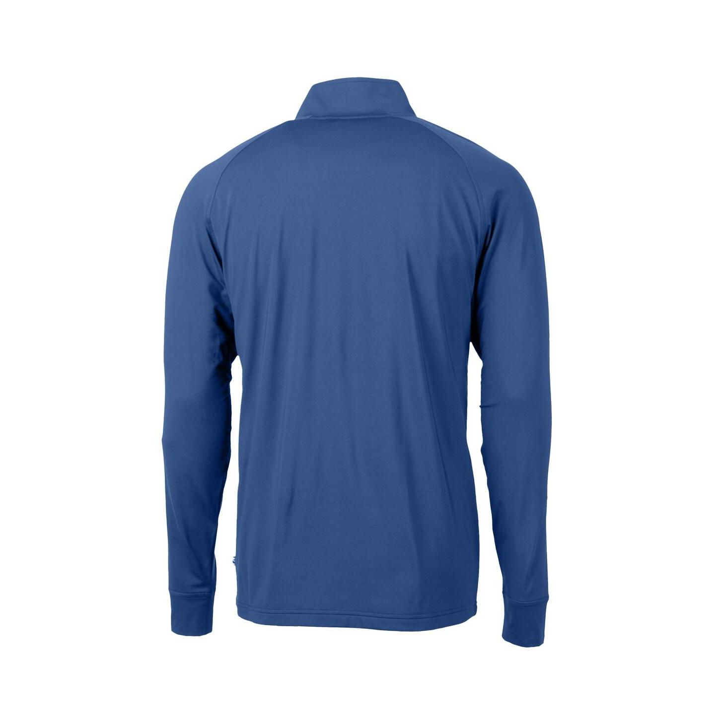 Мужской топ Cutter & Buck Royal Duke Blue Devils Adapt Knit Stretch Raglan DryTec Quarter-Zip — фото 2