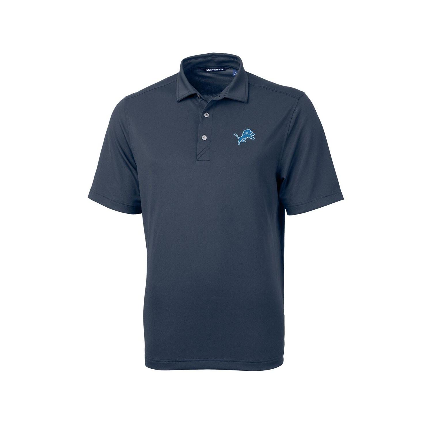 Men's Navy Detroit Lions Virtue Eco Pique Polo