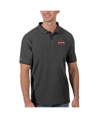 Antigua - Men's Anthracite Mississippi State Bulldogs Legacy Pique Polo