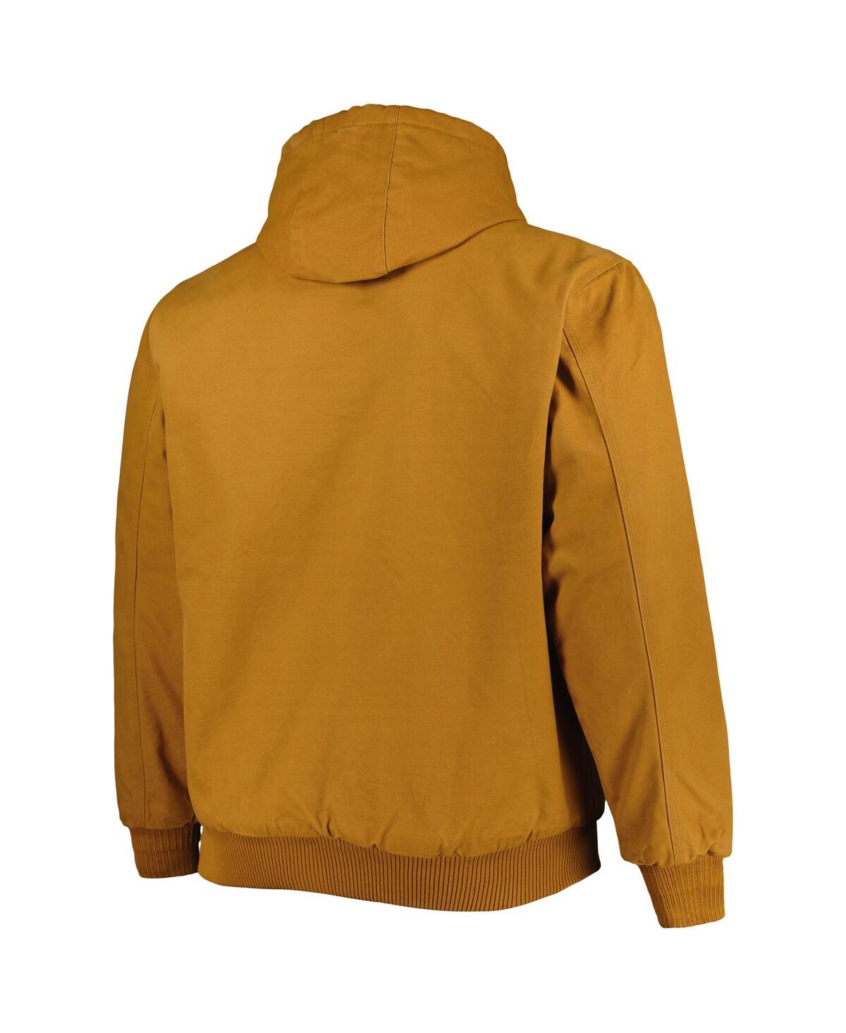 DUNBROOKE MEN'S TAN DETROIT LIONS BIG TALL DAKOTA CANVAS HOODIE FULL-ZIP JACKET 