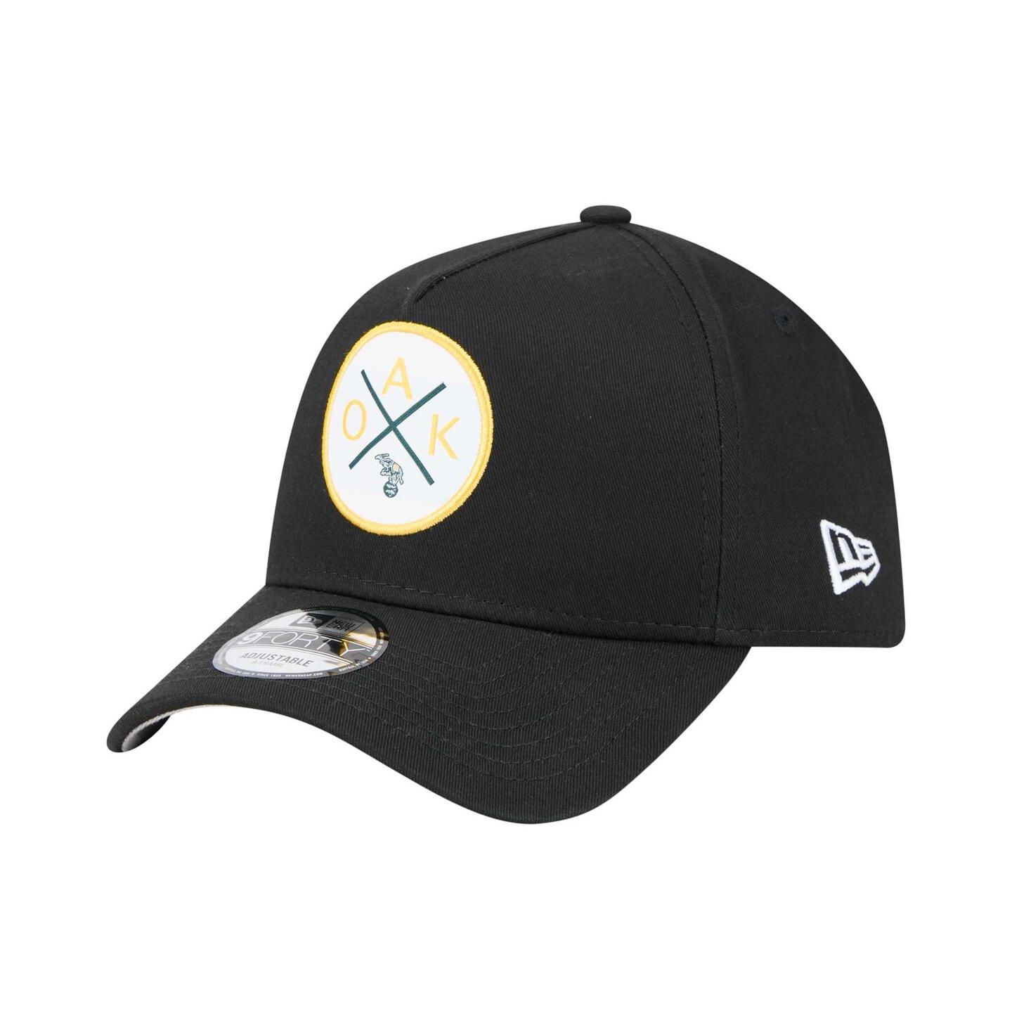 Мужская кепка New Era Black Oakland Athletics 9FORTY A-Frame Adjustable Hat — фото 1