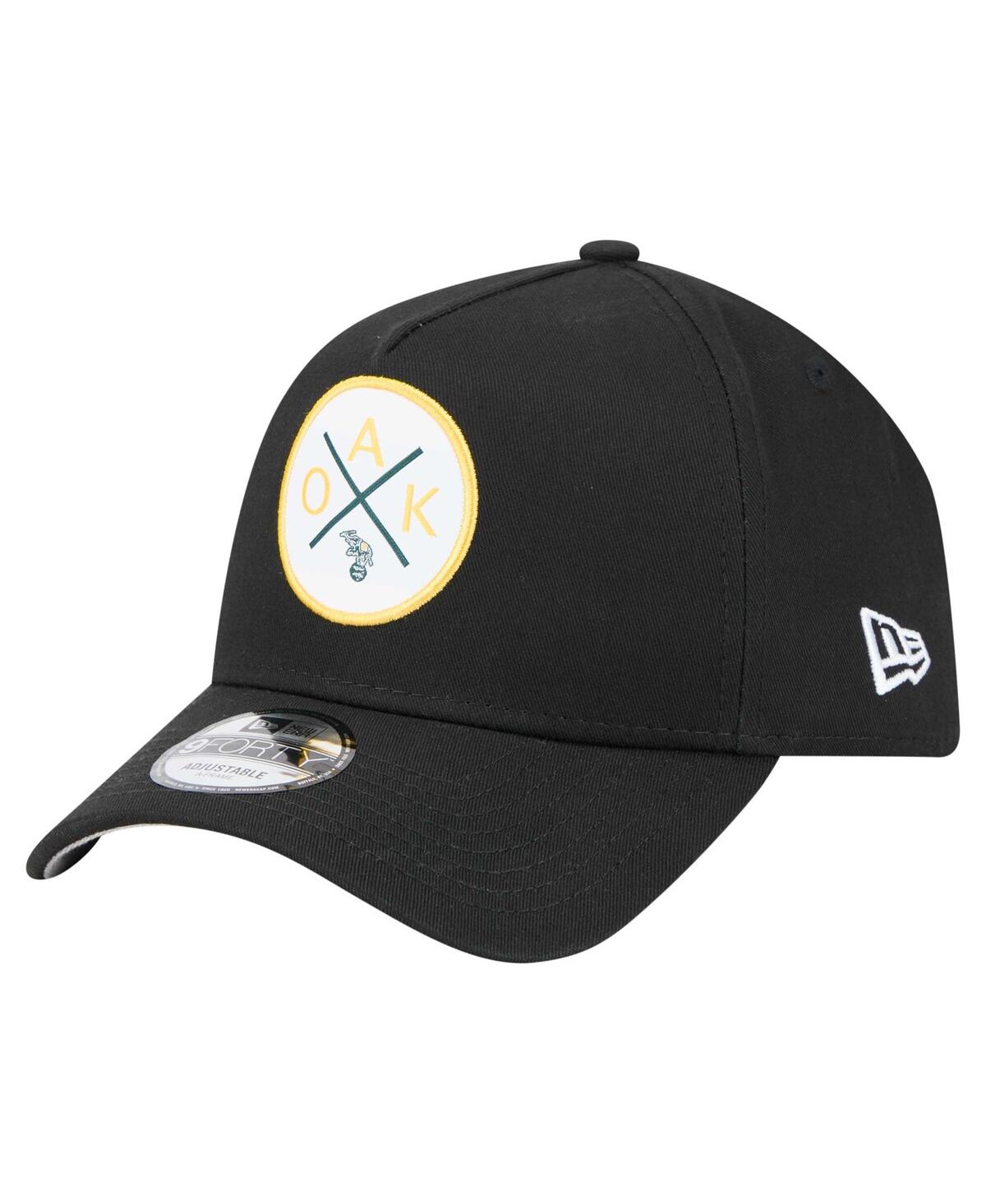 NEW ERA MEN'S BLACK OAKLAND ATHLETICS 9FORTY A-FRAME ADJUSTABLE HAT 