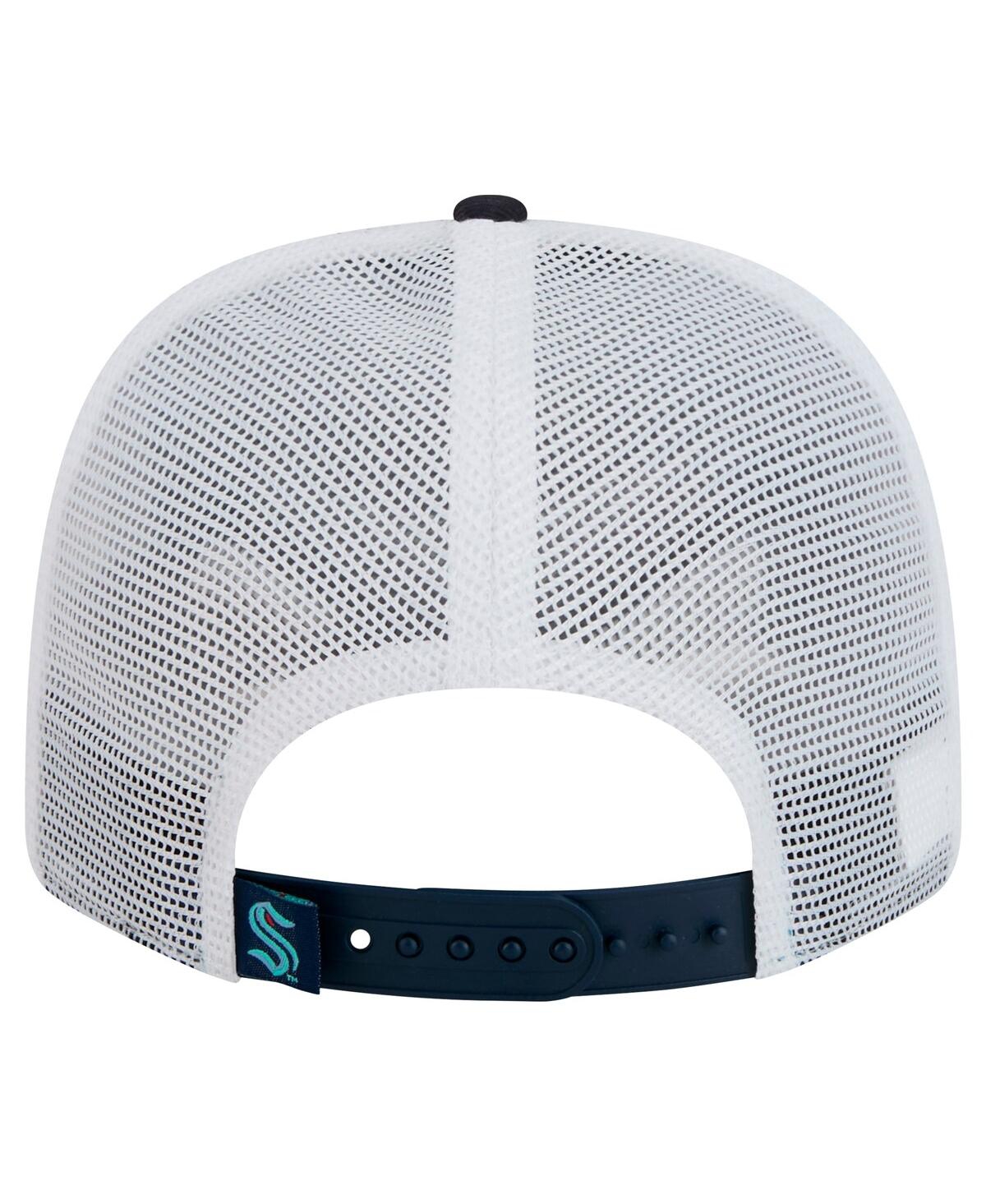 NEW ERA MEN'S NAVY/WHITE SEATTLE KRAKEN CORE TRUCKER 9SEVENTY STRETCH-SNAP HAT 