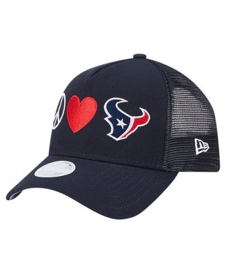 New Era - Women's Navy Houston Texans Peace Love Trucker 9FORTY Adjustable Hat