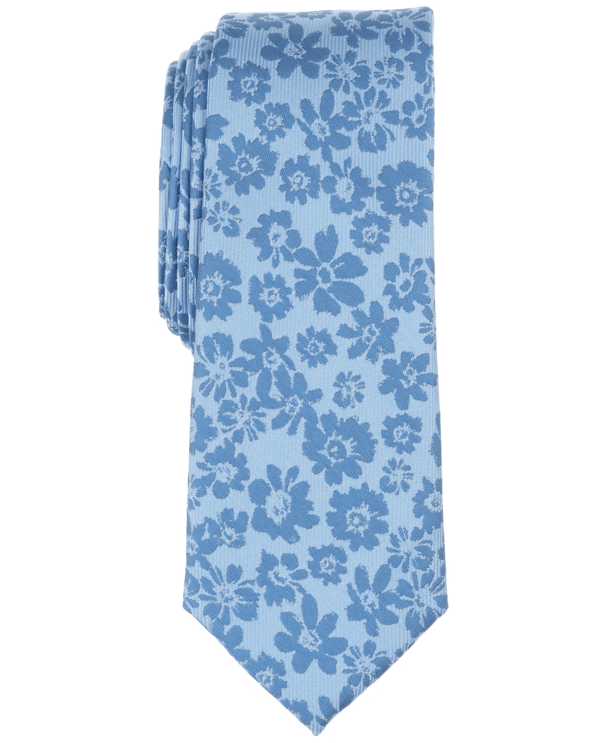 Men's Baker Floral Tie, Exclusively at Macy's - Blue
