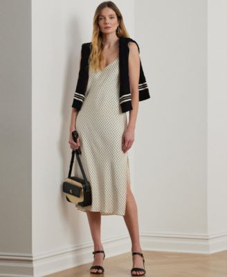 Lauren Ralph Lauren - Women's Polka-Dot Satin Charmeuse Slip Dress