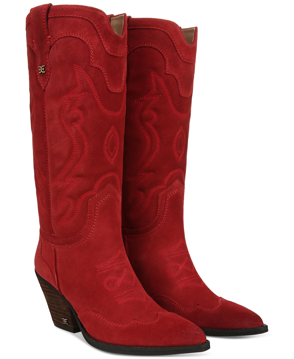 Shop Sam Edelman Women's James Cowboy Boots In Red Scarlet